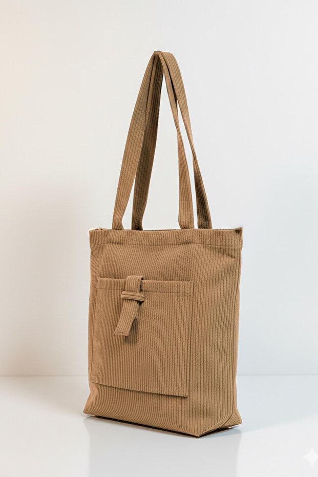 Luna Model Taba Kadife Çanta - 2