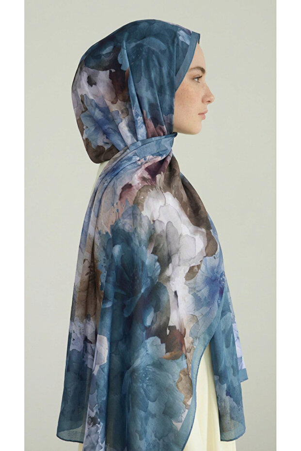 شال قطني بنقشة زهور - 2