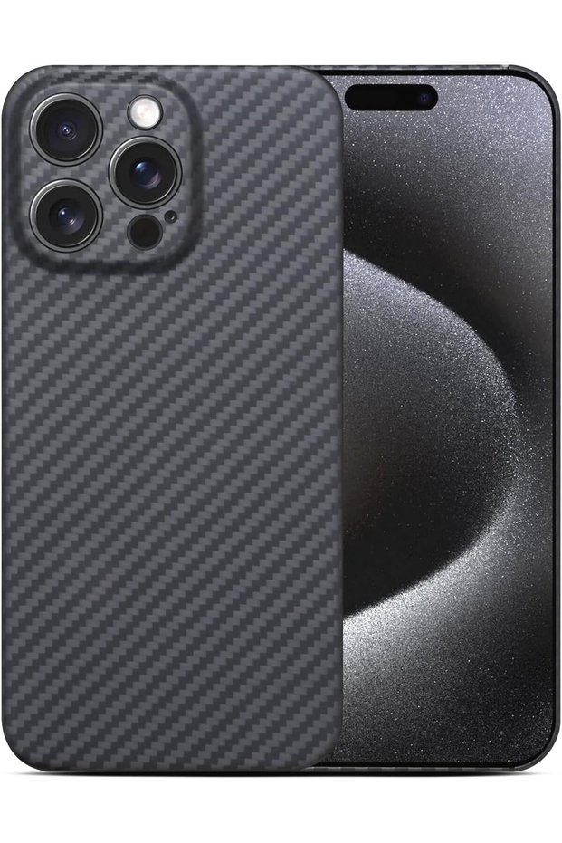 Carbon Pattern Ultra Thin Phone Case for iPhone 16 Pro Minimalist with Camera Protection Ultra Slim