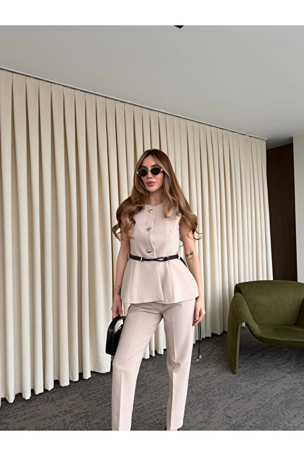 سترة مزينة بالأحجار مع أزرار - 9682
