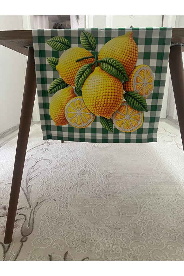 Digital Printed Pitikare Lemon Patterned Decorative Table Runner - 3