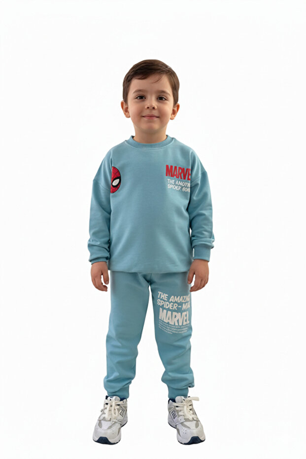 Boy's Spider-Man Printed Sweatshirt - Tracksuit Set