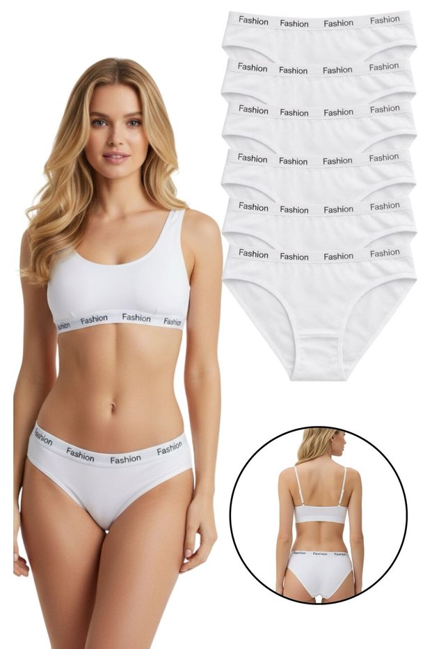 6-Pack Fashion Women's Cotton Bikini Panties - Flexible Waistband Daily Comfortable Underwear