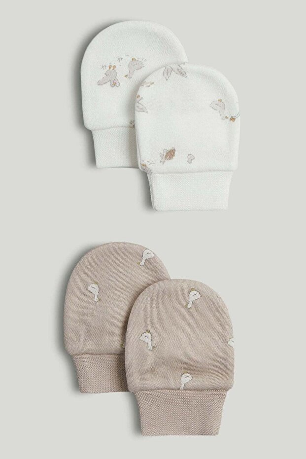2 Pack My First Cotton Baby Mitts