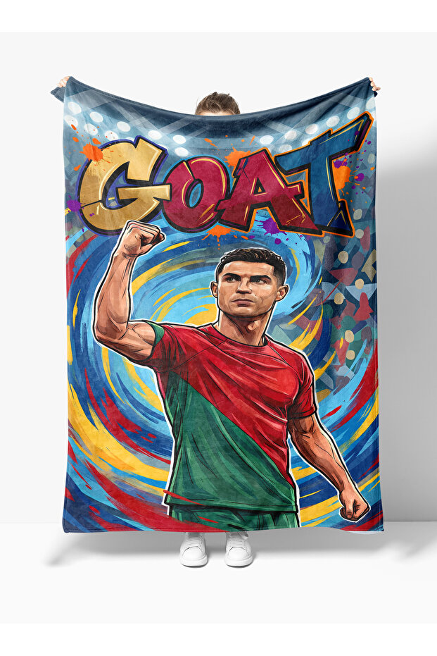 Cristiano Ronaldo Cr7 Printed 3D Digital Printed Fleece Blanket Tv Blanket