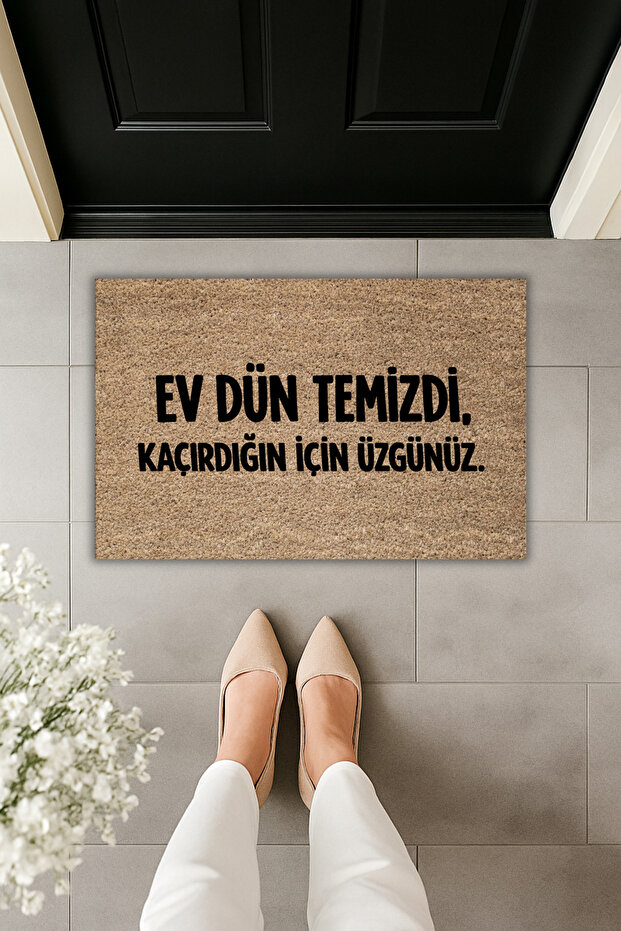 Modern Digital Doormat - Humorous Doormat with the Text "House Clean Yesterday" 70X45Cm