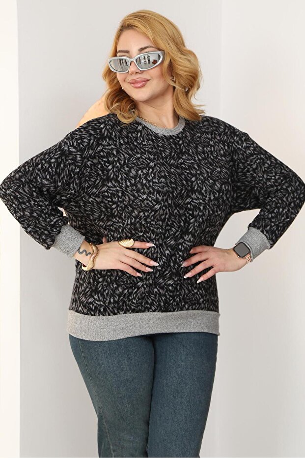 سترة منقوشة ناعمة مقاس كبير - 1