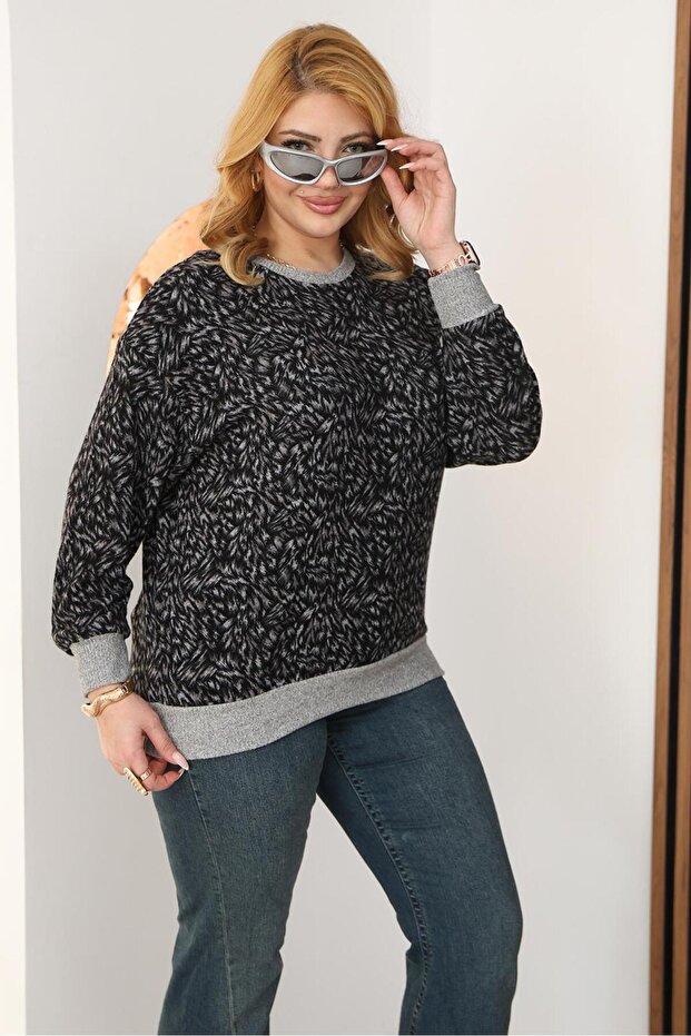 سترة منقوشة ناعمة مقاس كبير - 5