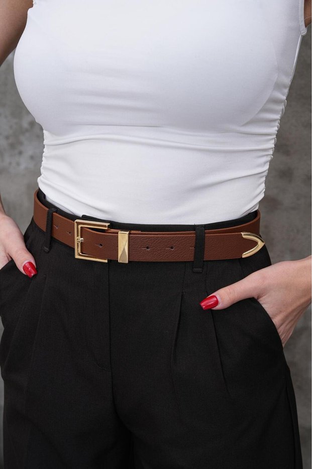 Gold Buckle End Set Trouser Belt Jeans Belt Jacket Belt Dress Belt Shirt Belt