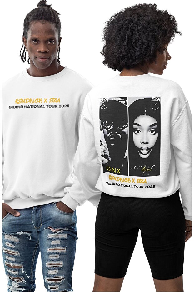 سويت شيرت بدون قلنسوة مطبوع عليه Kendrick Lamar X SZA للجنسين قصة فضفاضة