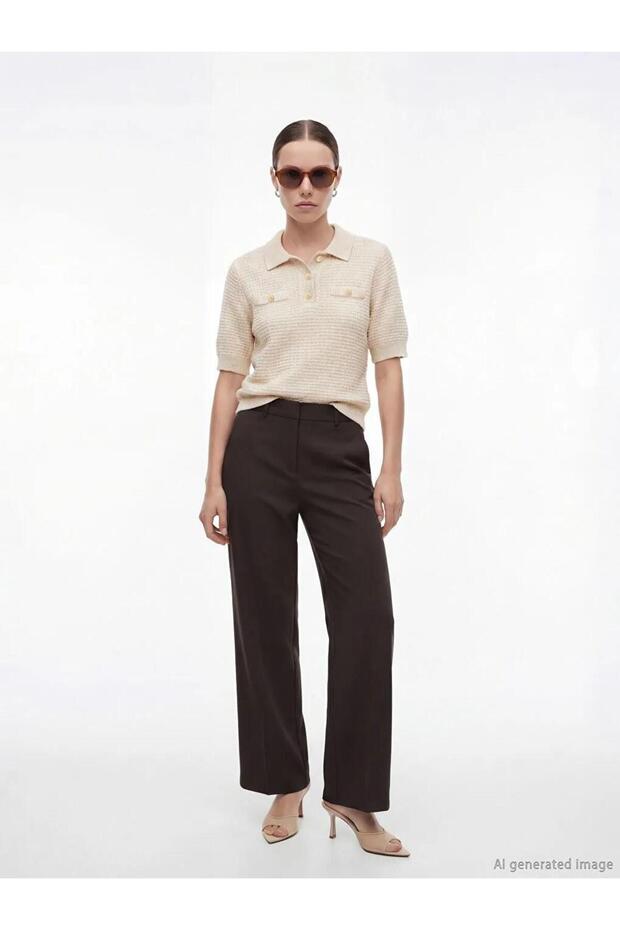 High Waist Wide Leg Women's Trousers (S6)