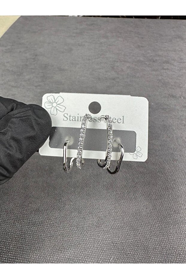 Double Stainless Steel Earrings