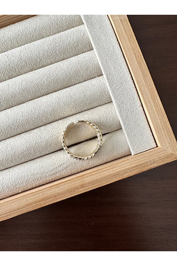 خاتم من الحجر الملتوي ثنائي اللون - 3