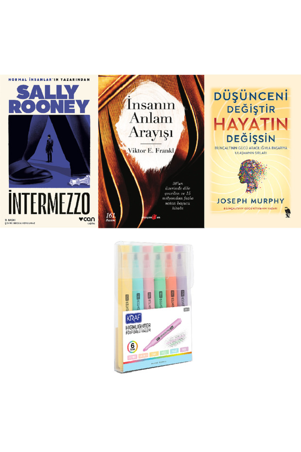 İNTERMEZZO + İnsanın Anlam Arayışı + Düşünceni Değiştir, Hayatın Değişsin 3 Book Set (Kalem Hd)