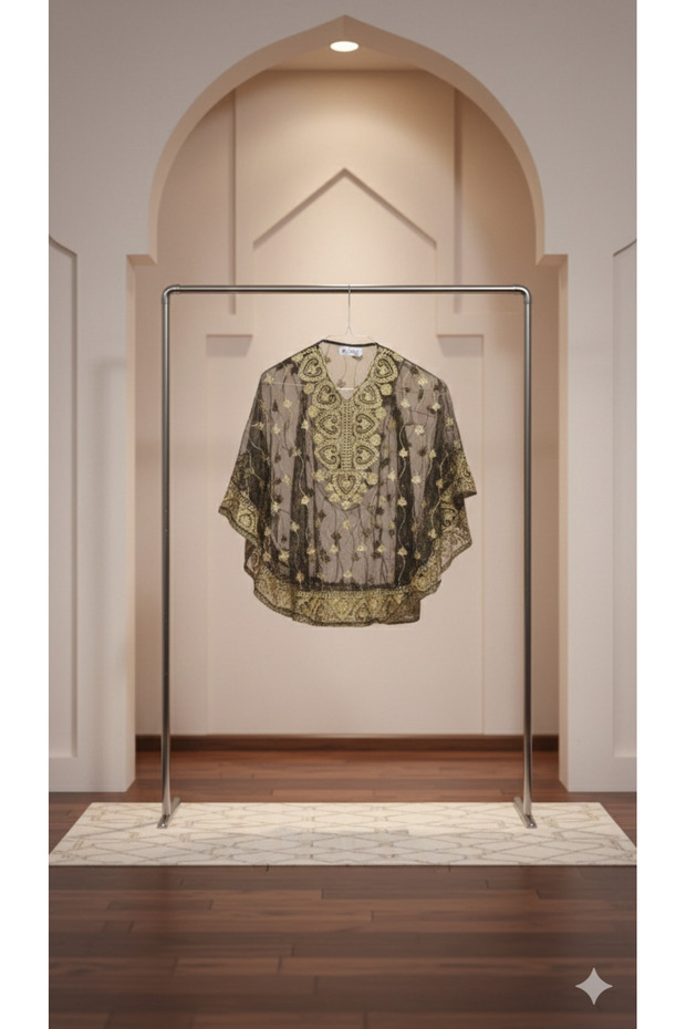 Hag Al Layla Sheer Embroidered Thoor Thobe