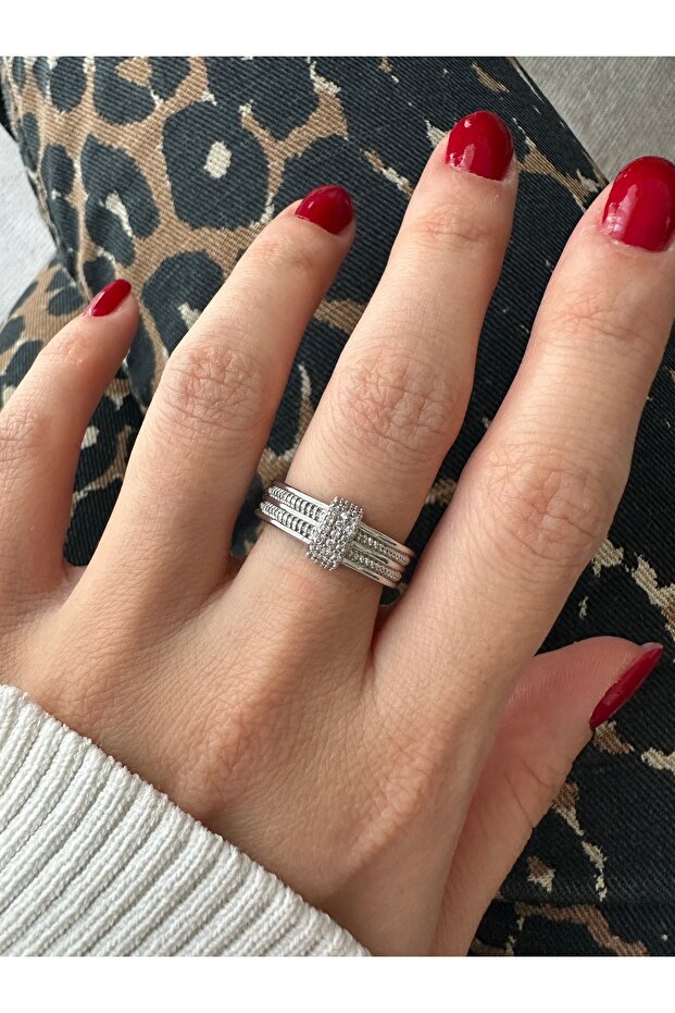 خاتم جسر حجري فضي اللون - 1