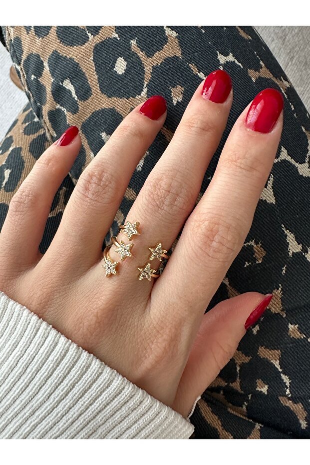 Gold Five Star Ring - 1