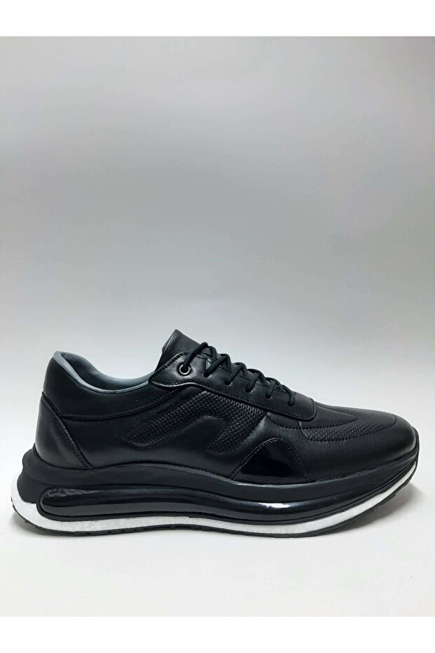 Genuine Leather Lace-Up Black Imported Sole Men's Shoes