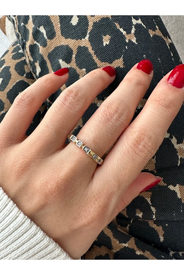 خاتم مربع الشكل بلونين - 4