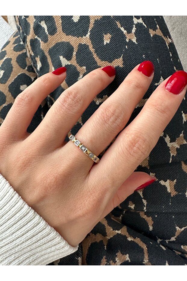 خاتم مربع الشكل بلونين - 1