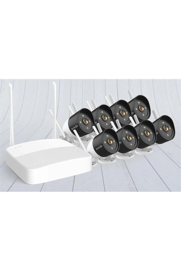 Tenda k8w-3tc 8 channel nvr recording device + 8 piece outdoor ip wifi bullet camera set