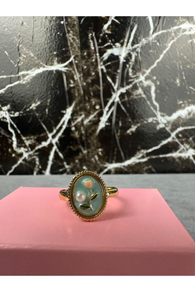 خاتم قابل للتعديل مطلي بالمينا - 2