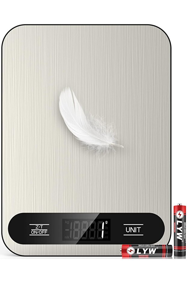 Food Scale,with 6 Units Tare Function & LCD Display, Stainless Steel Weight Grams and Ounces