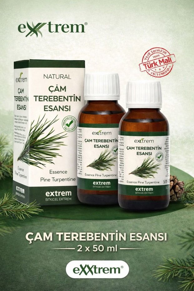 Pine Turpentine Essence 100% Natural – Hair Care and Strengthening Natural Oil | 2X50 ml Glass Bottle