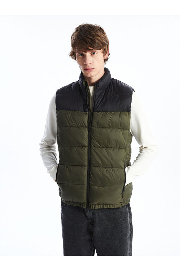 Nevavm Slim Fit Stand Collar Men's Puffer Vest with a Difference