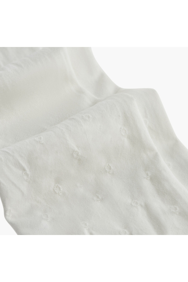 Solid Jacquard Tights with Elasticated Waistband - 3