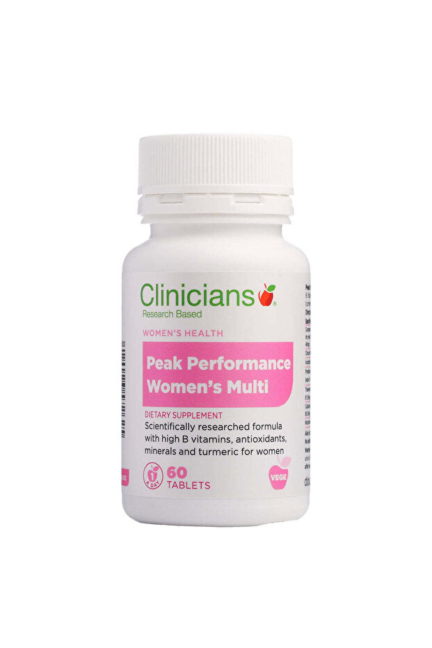 Clinicians Peak Performance Women's Multivitamin Supplement with Antioxidants & Turmeric - no added