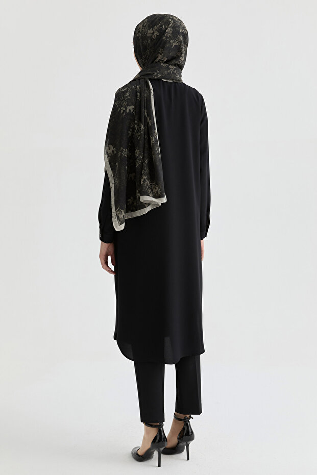 Gizli Patlı Basic Tunik - Siyah - 5