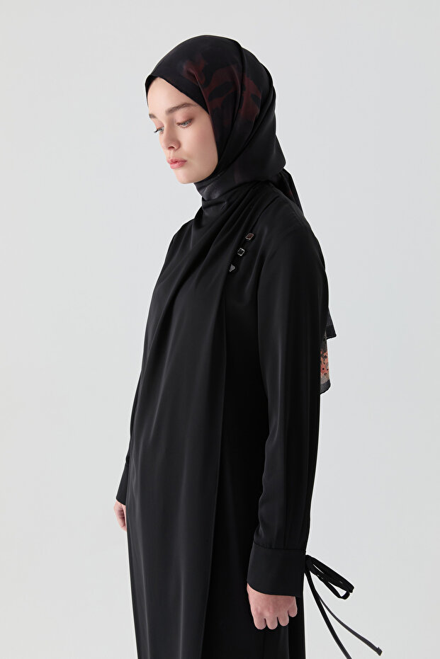 Omuz Drapeli Tunik - Siyah - 2