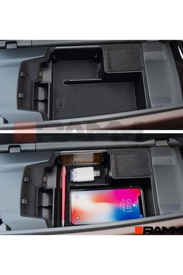 Bmw Armrest Storage Box Pvc Black