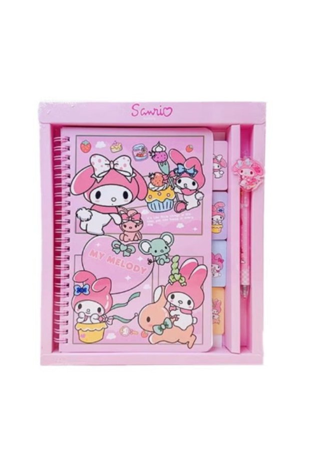Kawaii Cute Cartoon Notebook with Pen, Girls Hand Ledger Set, Suitable for Diary School Travel