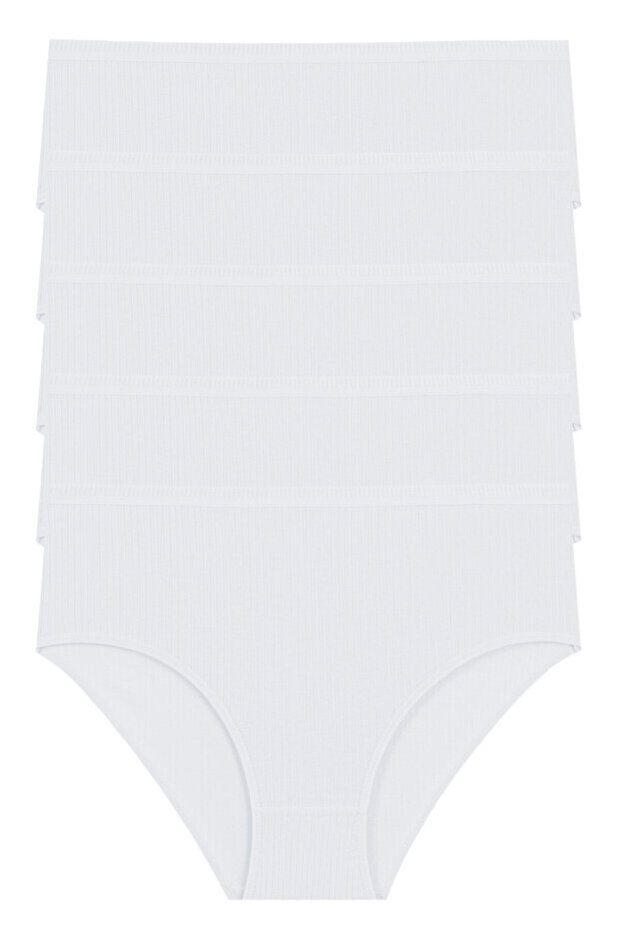 White Slip Panties 6-Pack Flexible Waist Elastic Daily Underwear