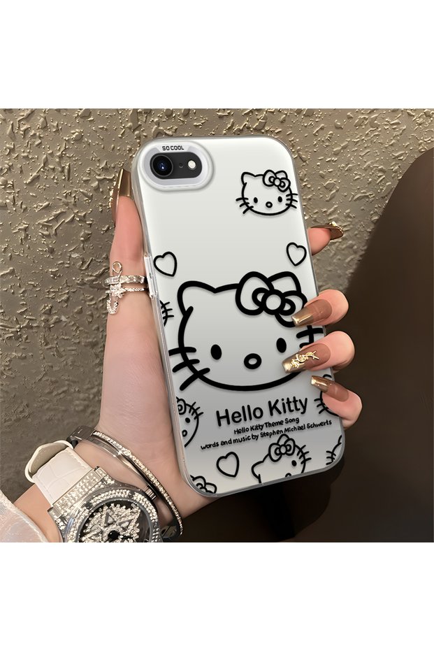 Cute Cat Pattern Anti-Shock Phone Case Compatible with iPhone 7/8/Se 2020 2022