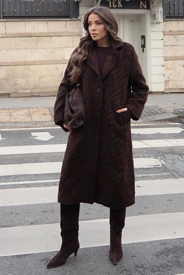 معطف منقوش بنمط الحمار الوحشي 7124 - 3