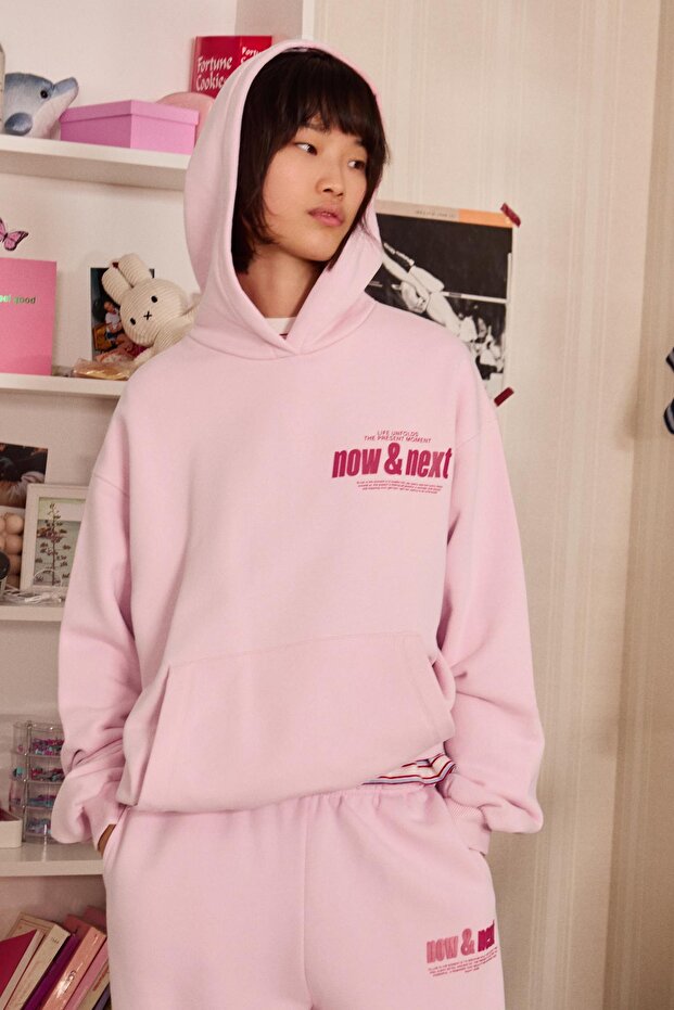 Baskılı kapüşonlu sweatshirt - 1