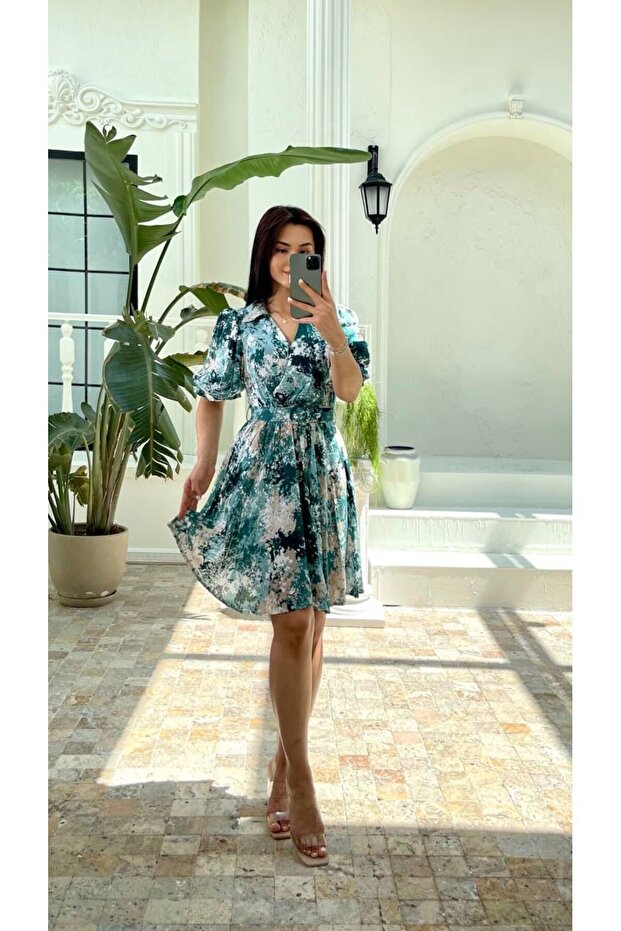 Viscose Fabric Short Sleeve Shirt Dress