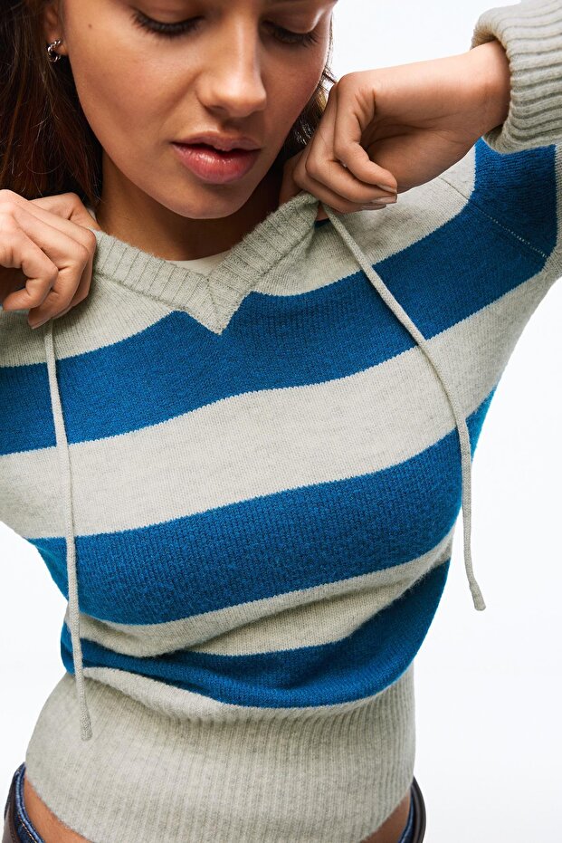 Baskılı kapüşonlu sweatshirt - 3