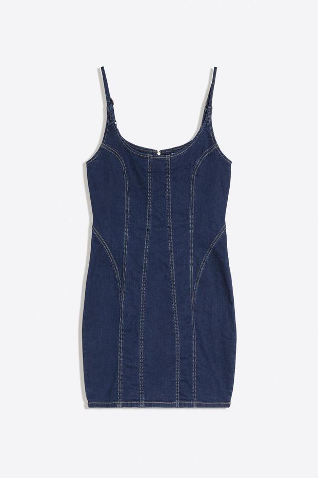 Mini denim elbise - 2