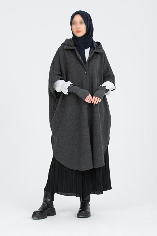 Kalın Çelik Örme Antrasit Hakim Yakalı Panço - 4