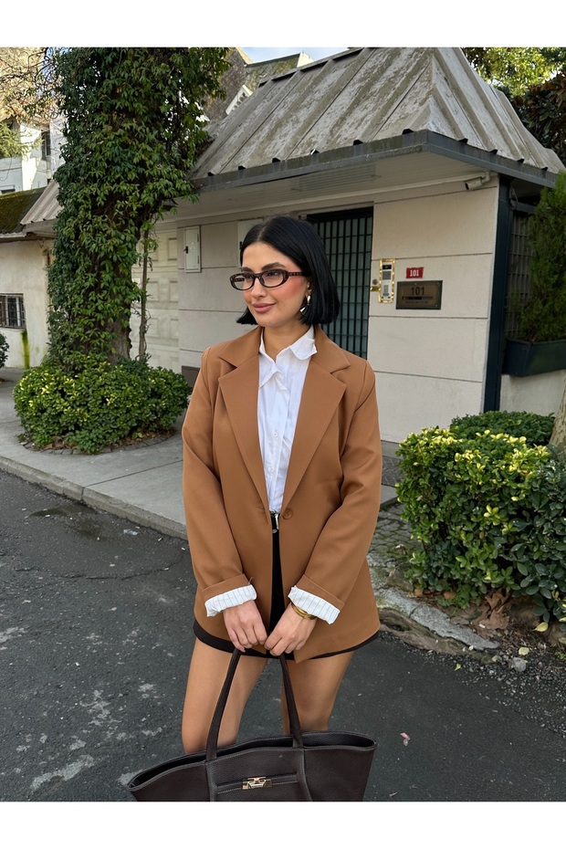 Dabıl fabric striped pattern lined blazer jacket - 1