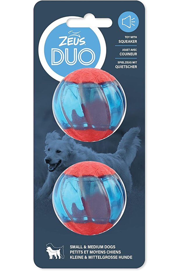 Duo Ball, 5cm with Squeaker, 2pk