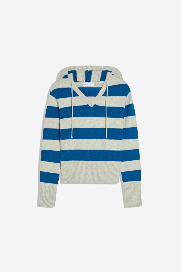 Baskılı kapüşonlu sweatshirt - 5