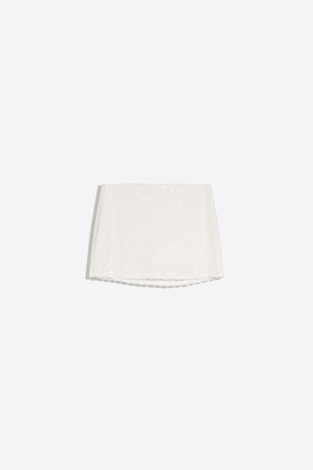 Dantelli pullu mini etek - 5