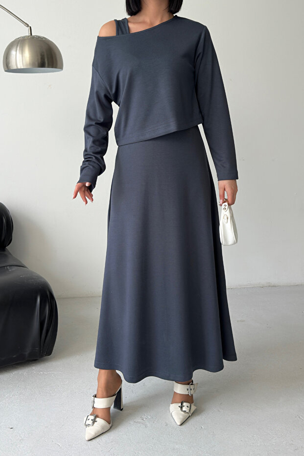 Tasarım Modal 2 Parçalı Elbise - 4