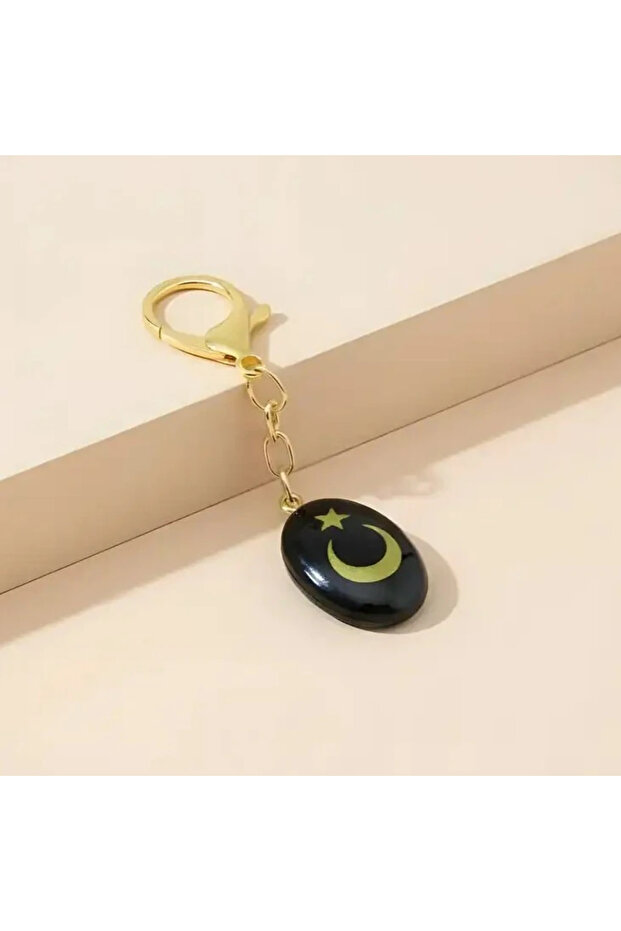 Moon Star Stone Keychain