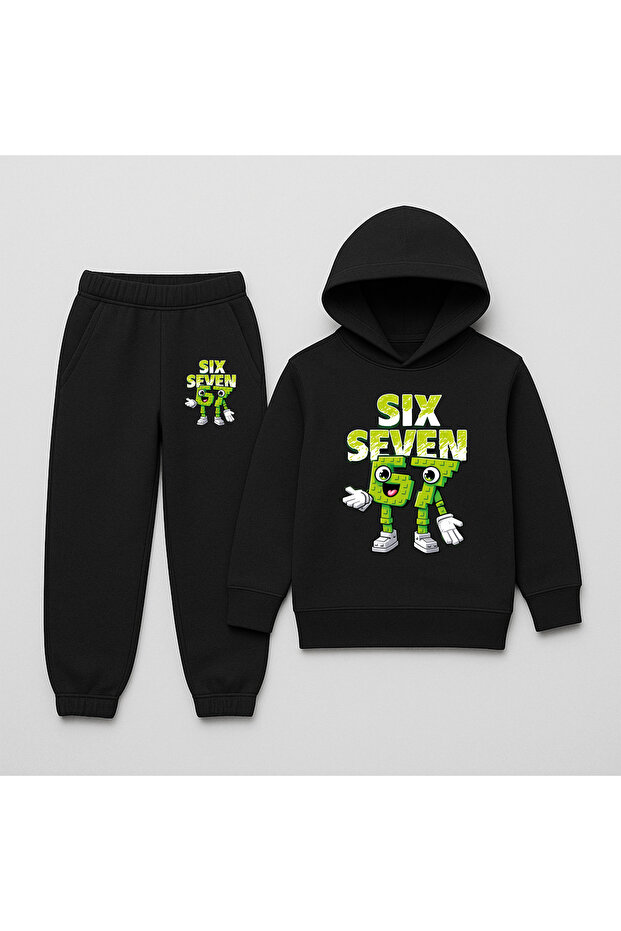 SIX SEVEN Printed Children's Tracksuit Set, 67 Designed Hoodie 2-Piece Set